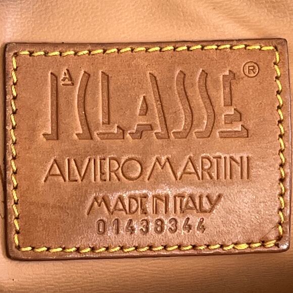 ALVIERO MARTINI Classe Prima Clutch Map Printed PVC Leather Bag - Picture 4 of 10